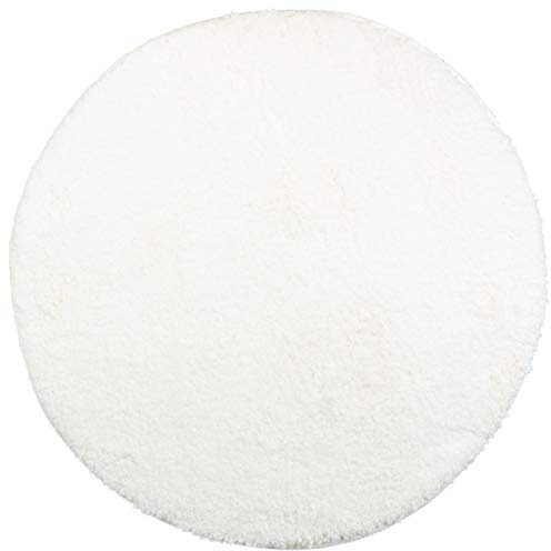Brandsseller Badezimmerteppich Ø 60 cm Badvorleger Badematte Badteppich rund Chenille rutschfest saugstark maschinenwaschbar - Weiß