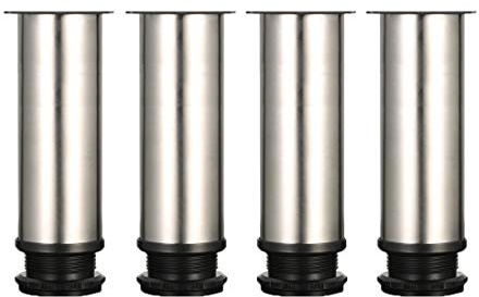 Drenky 4 Pcs Adjustable Legs 150mm Height Cabinet Legs Table Legs Furniture Legs, Brushed Stainless Steel Adjustable Height 0-15mm Come with Stainless Steel Screws