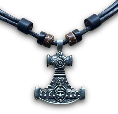 HANA LIMA Läderhalsband med Thor hammare hänge för män och kvinnor justerbart halskedja