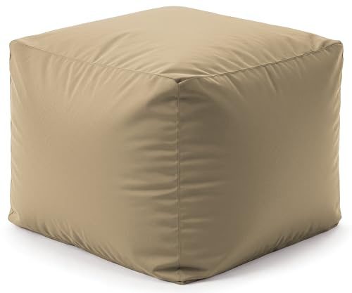 iStyle Mode Waterproof Square Shape Bean Bags Indoor Outdoor Seating Garden Footstools Foot Rest Stool Pouffe Ottoman 40x40x40cm (Mink)