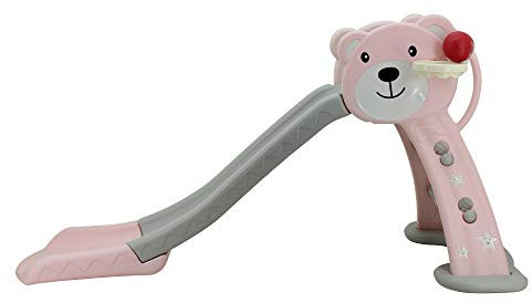Sweety Toys 12831 freistehende Rutsche Teddy Bärendesign rosa 2-in 1 Produkt Basketballspiel