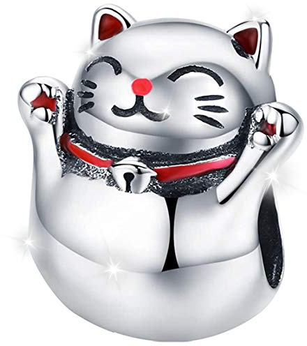 MariaFonte Charm Tiere Bulldogge Kaninchen Elefant Katze Eule Marienkäfer Biene Delfin Flamingo Bär Fuchs Eichhörnchen Kompatibel Allen Marken Anhänger Perle Silber
