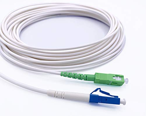 Elfcam® - SC/APC Fibre Optic Cable to LC/UPC Single-mode Single-mode LSZH Optical Cable, White (5M)