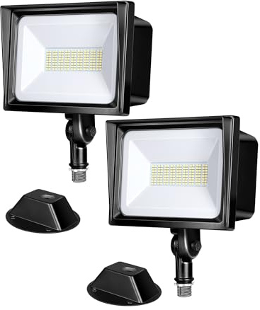 DEWENWILS 2-Pack 65W LED Flood Light Outdoor, 6670 LM Super Bright Security Lights Switch Controlled, IP65 Waterproof, 5000K Flood Lights Outdoor for Yard, Garage, Garden, UL Listed