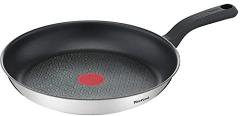 Tefal Comfort Max 30 cm Frying Pan, Induction Safe, Non-Stick, Titanium Coated, Thermo-Signal, PFOA Free, Dishwasher and Oven Safe, Stainless Steel