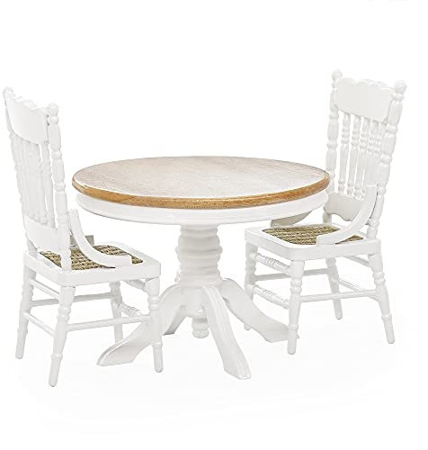 Odoria 1/12 Miniatur Tisch und Stühle Puppenhaus Möbel Küche Zubehör