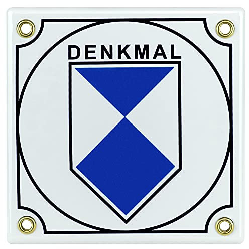 Sosenco - Denkmal Emailschild 12x12 cm - Denkmalschutz Hinweisschild Emaille Schild