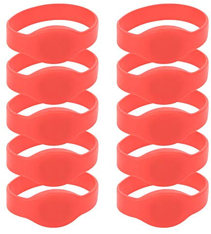 10 Pulseras RFID de 125 Khz, Resistente Al Agua, a Prueba de Polvo, Pulsera de Silicona para Tarjeta de Identificación para Piscina, Gimnasios, Control de Acceso (Red)