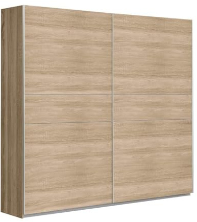 Home Heavenly® - Armario Paris 200 cm – Armario de Puertas Correderas con Estantes y Barras de Colgar – Diseño Nórdico 200x61x210 cm Color : Roble