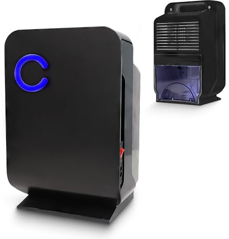 CUQOO Portable Mini Dehumidifier for Home – 1.3L Compact Quiet Dehumidifier for Damp, Mould & Moisture - Auto Shut-Off, Easy One-Touch Use, Moisture Absorber for Bedroom, Office, Kitchen & Wardrobe