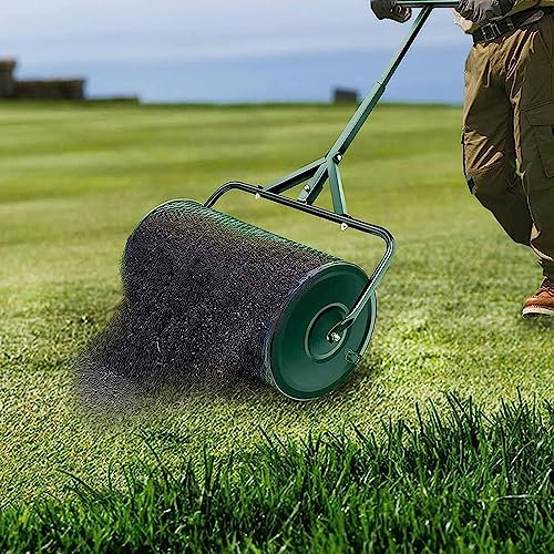 ROGHA Spandiconcime per Prato e Giardino - Lmpugnatura Regolabile, Resistente Cestello - Perfetto per Spargere Muschio di Torba, Fertilizzante e Semi,12.5 * 24in-Green