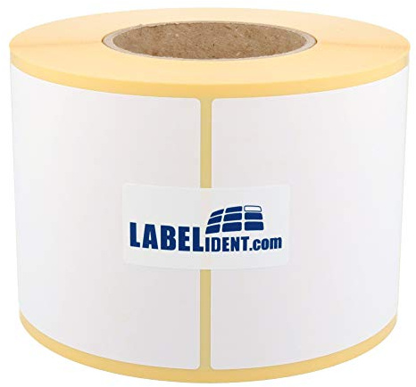 Thermotransfer-Etiketten auf Rolle weiß - 100 x 100 mm - Papier, selbstklebend - 1.000 Haftetiketten auf 1 Rolle/n, 76 mm Kern, Blanko Rollenetiketten