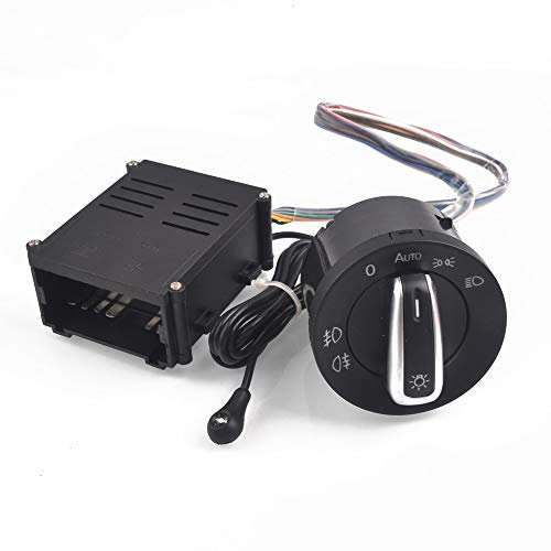 ZIxmix Car Headlight Switch Auto Chrom Lichtschalter Auto Lampe Sensor Licht/Passend for VW Transporter Multivan Caravelle T5 T6 + Auto Scheinwerfer Headlight Switch