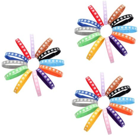 Supvox 36stücke Pet Collar Mit Fußabdruck-Design Verstellbare Weiche Für Hunde Und Katzen Bunte Und Langlebige Tieraccessoires Für Kleine Haustiere