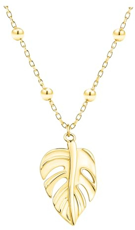 Sofia Milani - Women's Necklace 925 Silver - Gold Plated - Leaf Ball Pendant - N0793