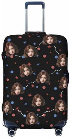 Koffer-Abdeckungen Personalisiert - Personalisiertes Reisekoffer-Abdeckung Zubehör - Gestalten Sie Ihre eigene individuelle Gepäckhülle mit Fotos - Washable Elastic Travel Suitcase Cover