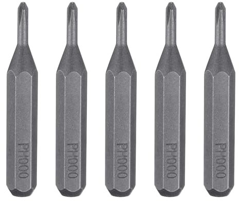 HARFINGTON 5pcs PH000 Phillips Screwdriver Bit 5/32 Hex Shank 28mm Length Magnetic Cross Head Hex Bits S2 Steel Screw Driver Bit for Electric Manual Screwdrivers Precision Repair