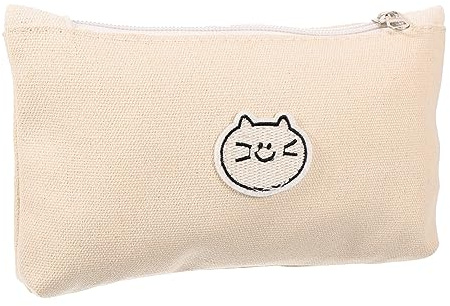 CORHAD Katzen-federmäppchen Aus Canvas Große Kapazität Praktische Stift Und Make-up-Tasche Wiederverwendbar Und Waschbar Für Schule Und Büro