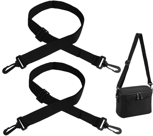 2 PCS Correa Bolso Bandolera Largo Negra, Correa de Bolso Bandolera Ajustable y Universal, Correa de Hombro de Nylon Negro, Longitud 75-130cm para Bolsas de Viaje, Ordenadores Portátiles y Más ﻿
