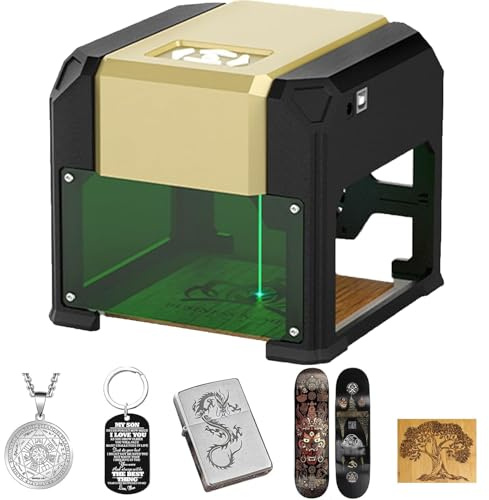 NzEupno Macchina per Taglio E Incisione Laser con Taglierina Laser Ad Alta Precisione da 0,05mm, Mini Incisore Laser da Tavolo per Legno, Vinile, Pelle, Vetro, Arte Fai da Te, Progettazione di Loghi