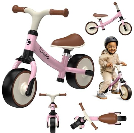 Tulano Scout 15 | Laufrad für Kinder | Spielzeug autofahrt ab 1 Jahr | Kinderlaufrad | Lernlaufrad | Laufhile Baby | Verstellbarer Sitz | Indoor & Outdoor Bike | Alter 18-48 Monate | Rosa