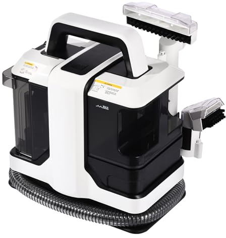 Handgeführte Reinigungsmaschine für Teppiche und Möbel, mit 2 Bürsten, 1080ml sauberes Wasser & 850ml schmutziges Wasser, kompakt und einfach zu verstauen, für Zuhause, Hotels und Büros