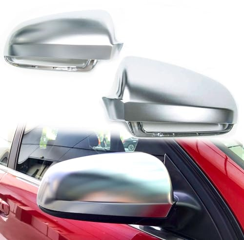 L+R Spiegelkappen Außenspiegel Spiegel Kappen Alu Matt Chrom passend für AUDI A4 B6 4F A4 8H A4 B7 S4 8E 2000-2009