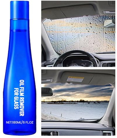 Hiemible Autoscheiben Ölfilm Entferner,180ml Fleckenentferner - Autoglas Reiniger | Für Außenbereich Von Fahrzeugen, Den Haushalt, Spiegel, Linsen, Brillen Und Regnerisches Wetter