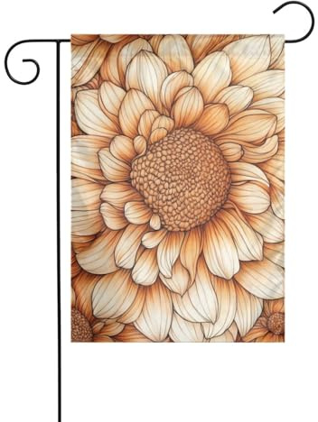 Bandiera da giardino con fiori di crisantemo 30 x 45 cm verticale su entrambi i lati per case coloniche decorazioni esterne bandiera cortile
