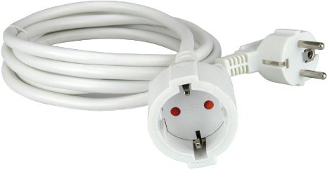 UNITEC Schuko-Verlängerung H05VV-F3G1, 5 mm², 2 m, weiß