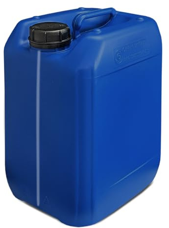 plasteo® Getränke- Wasserkanister mit 1 Schraubdeckel (DIN 51) | Lebensmittelecht | Stapelbar | Indoor und Outdoor | BPA Frei Blau