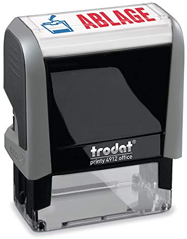 trodat OFFICE PRINTY mit Text Ablage | Bürostempel, Abdruck 46x17 mm, Abdruck blau-rot, selbstfärbend, dokumentenecht