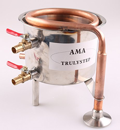 FAYELONG Cooler for 3 Pot Moonshine Still/Distiller: Stainless Steel/Copper Coil Cooling Pot (100L, Copper)
