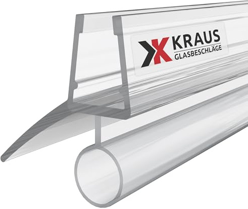 KRAUS Duschtürdichtung für 6-8mm Glas, 200cm, Transparent, Qualitative Duschdichtung/Duschlippe als Duschdichtungen für Duschtüren, kombinierbar mit einer Schwallschutzleiste Dusche