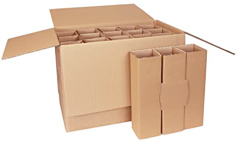 smiley pack Flaschenversandkarton für 15 Flaschen inkl. Einlage 15er Weinkarton Wein Sekt Spirituosen Saft Magnum Gin PTZ DHL UPS DPD Hermes Weinversandkarton Flaschenkarton (5)