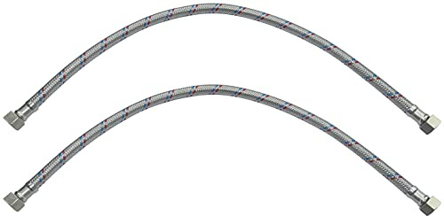 AERZETIX - C51050 - Satz von 2 - Flexibler anschlussschlauch - flexschlauch - 500mm - 3/8 weiblich - 3/8 weiblich - wasserhahn gesundheitlichen mischbatterie küche badezimmer sanitär