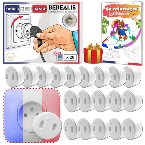 [Pack x20] - Copripresa per bambino francese [ Senza chiave Ni Adesivo] - Invenzione 100% prodotta in Francia - Copripresa per bebè, sicurezza domestica, protezione presa elettrica - Puericoltura