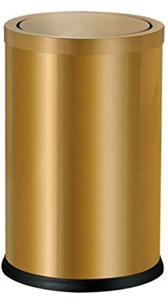 TSTSM Mülleimer Edelstahl 9L Offener Mülleimer Mit Deckel Edelstahl Badezimmer Wohnzimmer Mülleimer-Gold