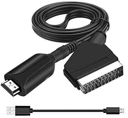 iHaospace Convertitore da Scart a HDMI - Adattatore Audio Video HD 1080P Tutto in Uno per HDTV, STB, VHS, Xbox, PS3, Sky, DVD, Blu-ray