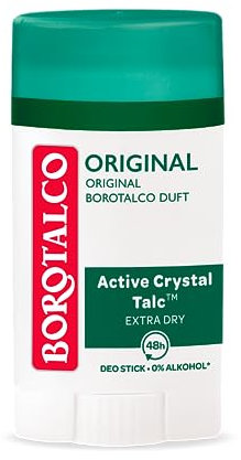 Borotalco Deodorante Originale Stick - 48 Ore di Efficacia - Formula Con Active Crystal Talc per Tripla Protezione Contro il Sudore - 0% Alcol - Uomo