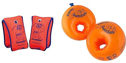 Bema 18004 - Neopren Schwimmflügel Schwimmlernhilfe für Kinder mit Doppelluftkammern und Sicherheitsventil, Schwimmhilfe für Baby, Kleinkinder von 1 bis 6 Jahren 11-30 kg Orange