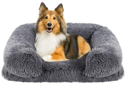 OCYEMY Orthopädisches Hundebett Mit Memory Foam - Flauschiges Katzenbett, Abwaschbares Hundekörbchen, Hundesofa für Mittlere und Kleine Hunde - L 75×50×17 cm