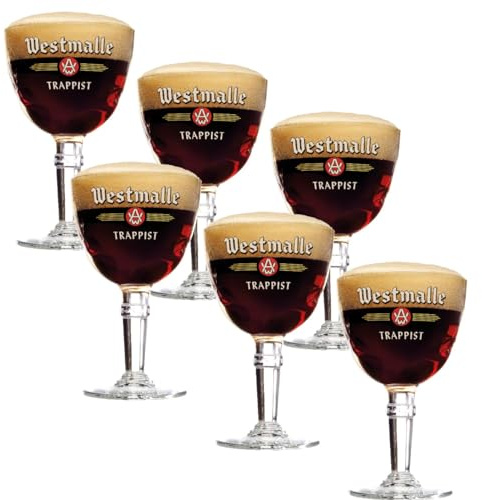 Westmalle Ölglas på fot 33cl set om 6 - Ölglas 0,33 l - 330 ml