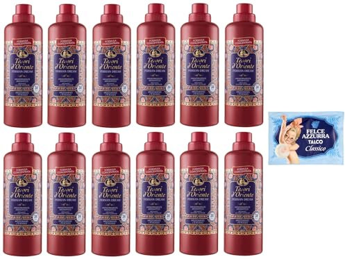 12er-Pack Tesori d'Oriente Persian Dream Ammorbidente Concentrato,Konzentrierter Weichspüler,38 Wäschen,760ml + 1er-Pack FELCE AZZURRA Talkumpuder, 100g-Beutel