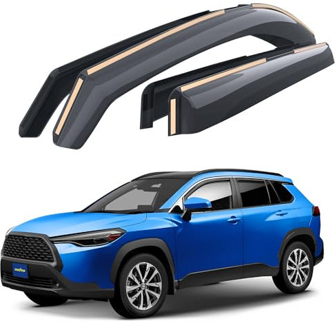 Goodyear Windabweiser für/kompatible mit Toyota Corolla Cross 2022-2026 - Integrierte Regenabweiser - Autofenster Regenschutz - Ermöglichen Frischluft - Waschstraßenfest - Einfache Montage 4 Set