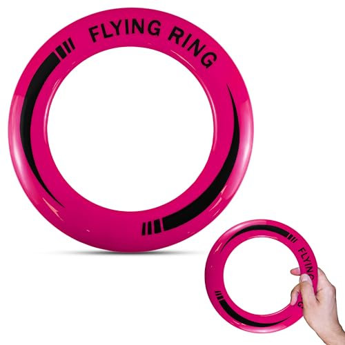 SRV Hub 1x Pink Flying Ring Skimmer Disc Toy, Professional Flying Disc Throw and Catch Toy, Flyer Disc Gift for Boys Girls, Kids Adults Summer Beach Outdoor Garden Play Frisbee Ring Size 25cm