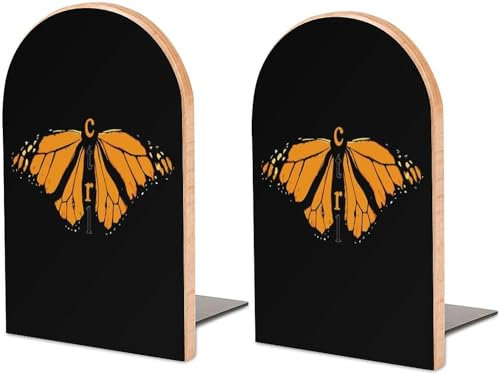 Lustige Buchstützen mit Schmetterlingsmotiv, Holz, Buchstützen, Buchständer, Halter, Bücherregal-Enden für Zuhause, Büro, Arbeitszimmer, Dekoration