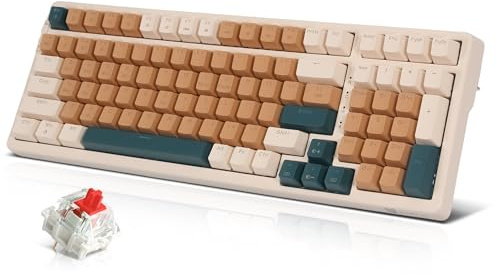 Qisan Mechanical Wireless Keyboard USB Wired Gaming Keyboard 6 Colors Led Backlit Keyboard Red Switch 100 Keys US Layout | Computer Accessories | Mechanical Keyboards Wireless | Gaming Keyboards