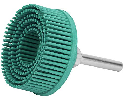 2 Inch Bristle Disc Emery Rubber Polishing Brush Grinding Wheel for Burr Rust Removal with 50#, 80# Grits for Metal Polishing, Suitable for Electric Drill (Green)