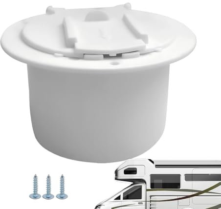 RV-Kabelabdeckung, runde elektrische Kabelabdeckung, RV-Kabeldurchführung mit Schrauben, Wohnmobil-überzogene Netzkabelluke, rundes Zubehör für Reisen